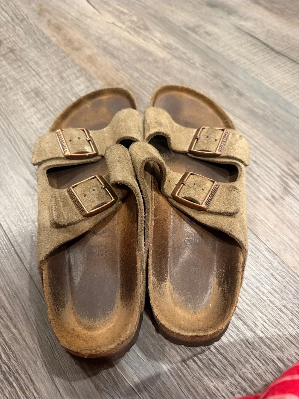 Birkenstock Arizona Suede Sandals in Light Brown